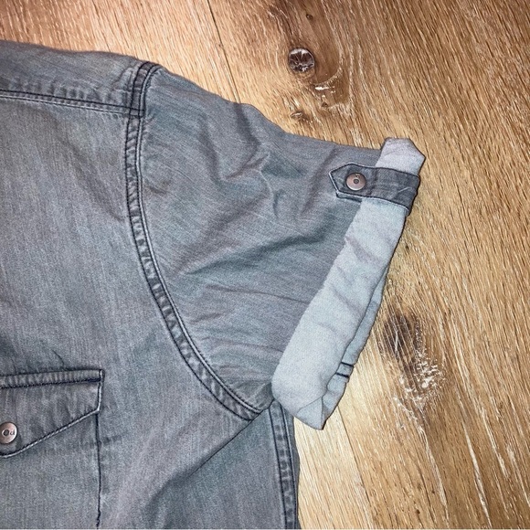 Calvin Klein Jeans Men Medium Button Short Sleeve Shirt in Black Rinse | Y2K - Picture 8 of 12